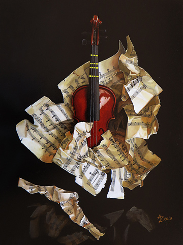 Alex Zonis - Adagio for three strings - 12x9 - 72